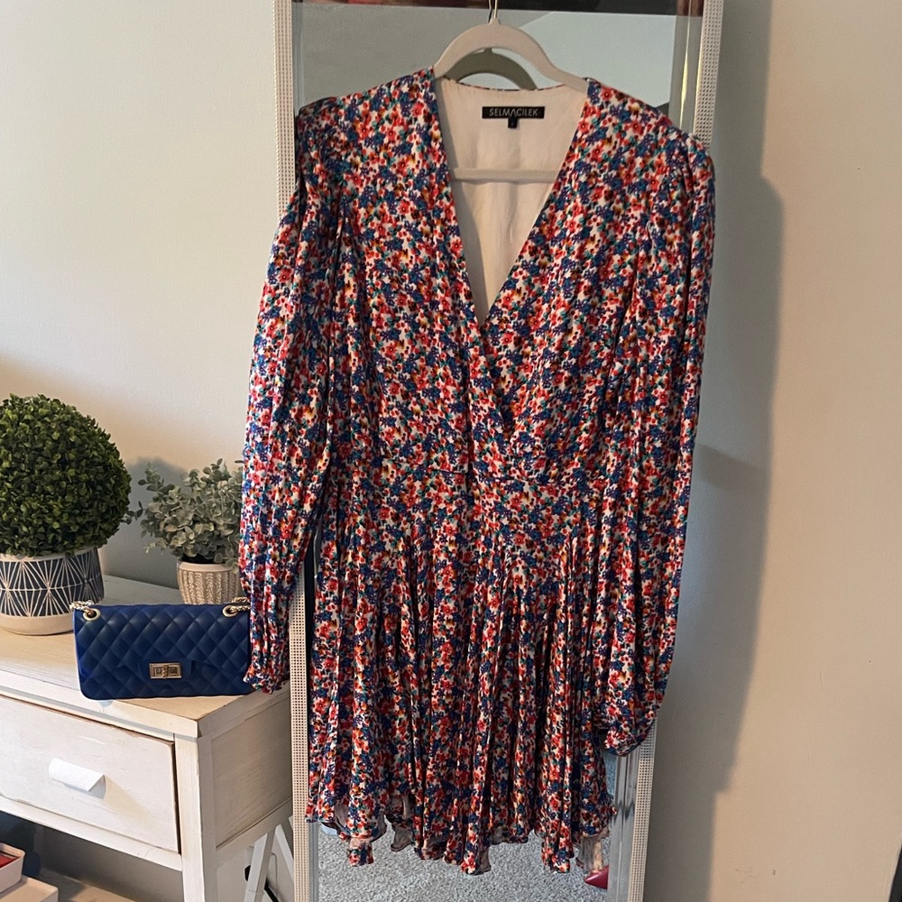 SelmaCilek Floral Flowing Mini Dress